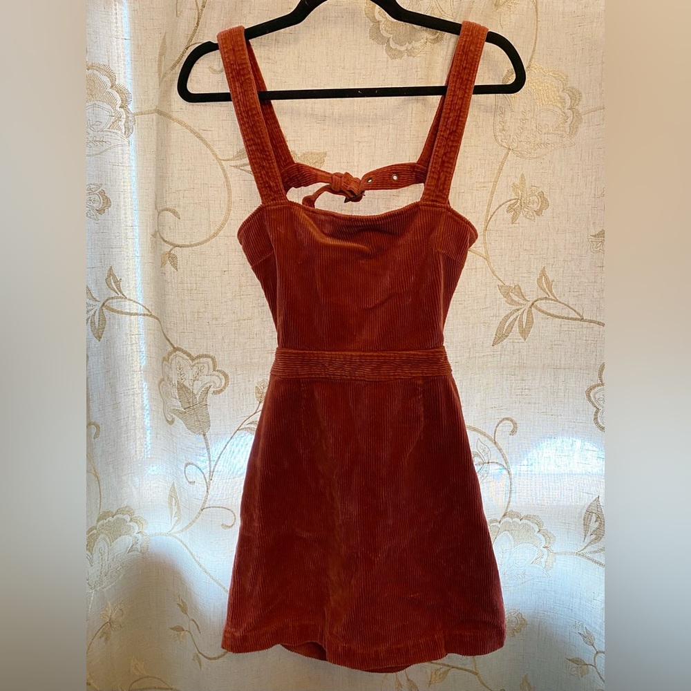 FOREVER 21 CORDUROY PINAFORE DRESS